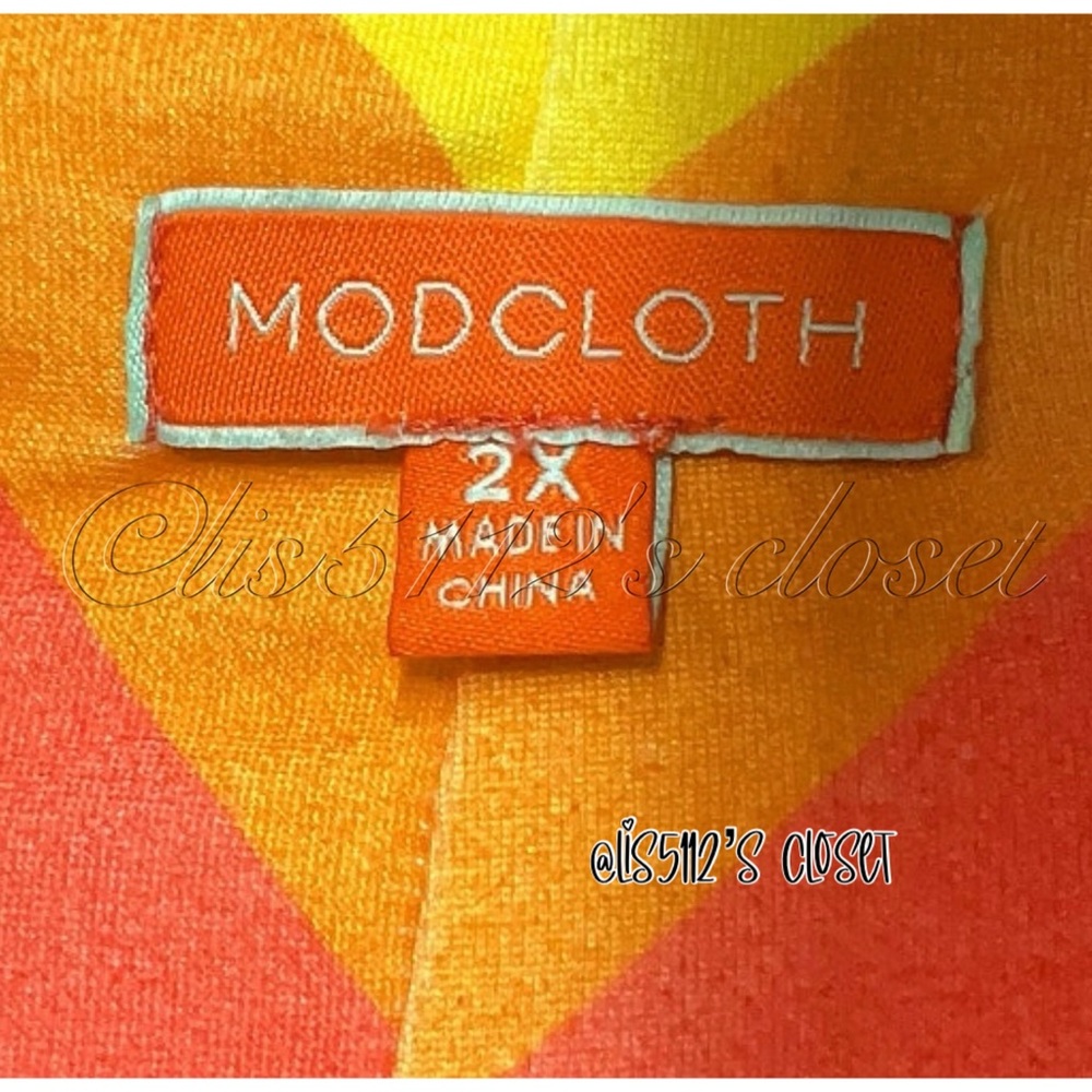 ModCloth Rainbow Chevron Stripe Halter Pinup Swing Dress 2X - Picture 6 of 11